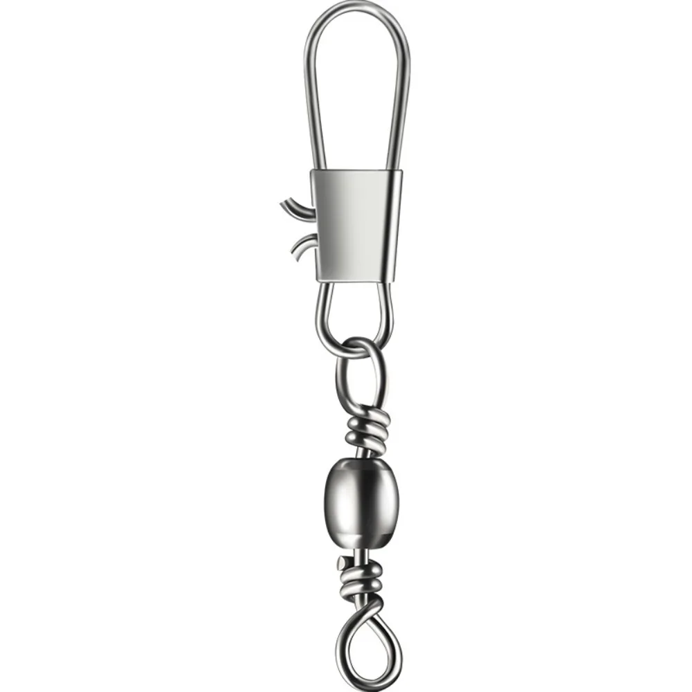 

100pcs/Pack Carbon Steel Swivels Fishing Connector Solid Rings Barrel Rolling Swivel Snap Fastlock Clips Bottle-shaped