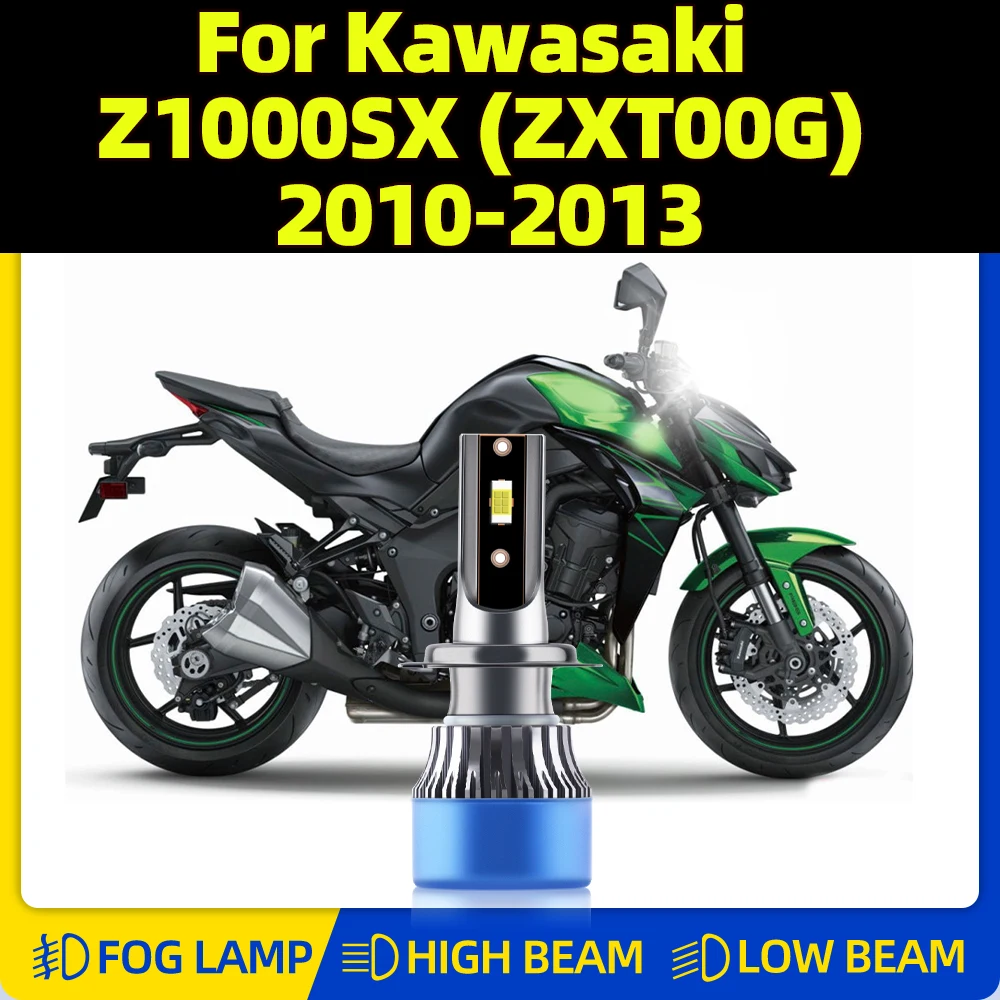 

Motorcycle LED Headlight H7 CSP Chips 10000LM Moto Front Lamp 60W/Bulb For Kawasaki Z1000SX (ZXT00G) 2010 2011 2012 2013