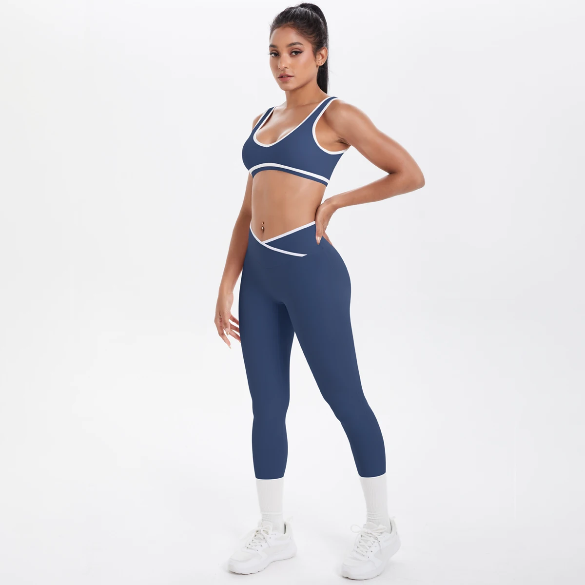 Damen-Sport-BH, Yoga-Hosen-Set, schnell trocknende Leggings, Fitness, Sport, Sommer, Yoga-Top, Push-Up, hoch taillierte Yoga-Sport-Leggings – Detail 13