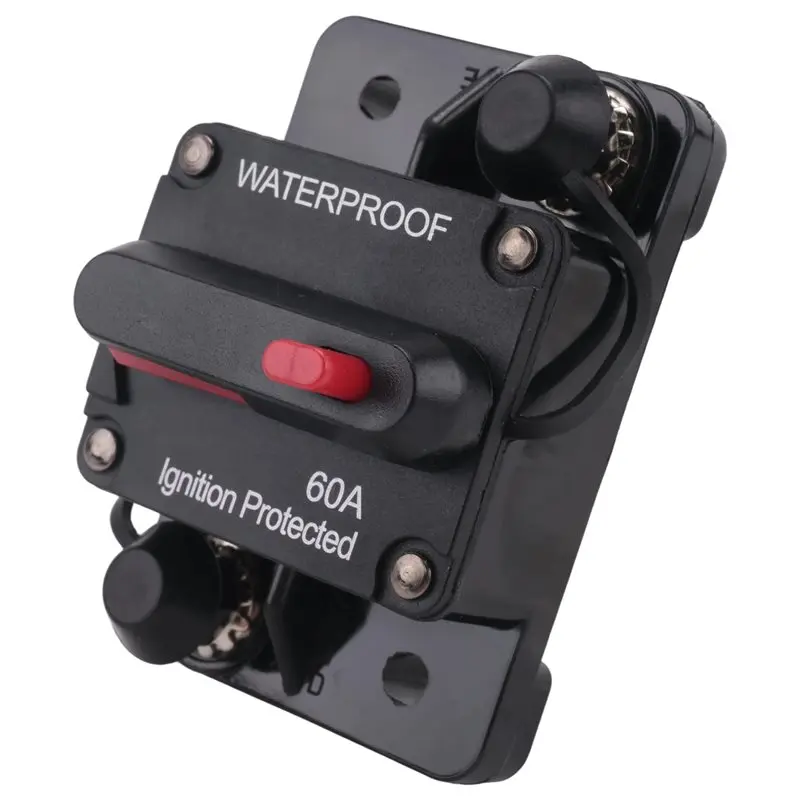 AT63-Waterproof Circuit Breaker,With Manual Reset,12V-48V DC,For Car Marine Trolling Motors Boat Power Protect