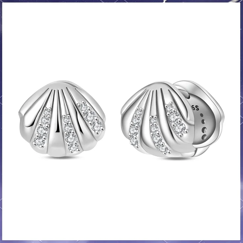 925 silver small white shell earrings, ladies' engagement jewelry anniversary commemorative gift