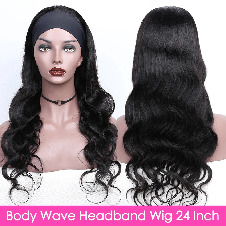 Headband Wig Human Hair Wigs Body Wave for black women human hair 180% Density Full Machine Made Headband Wigs 18-32inches