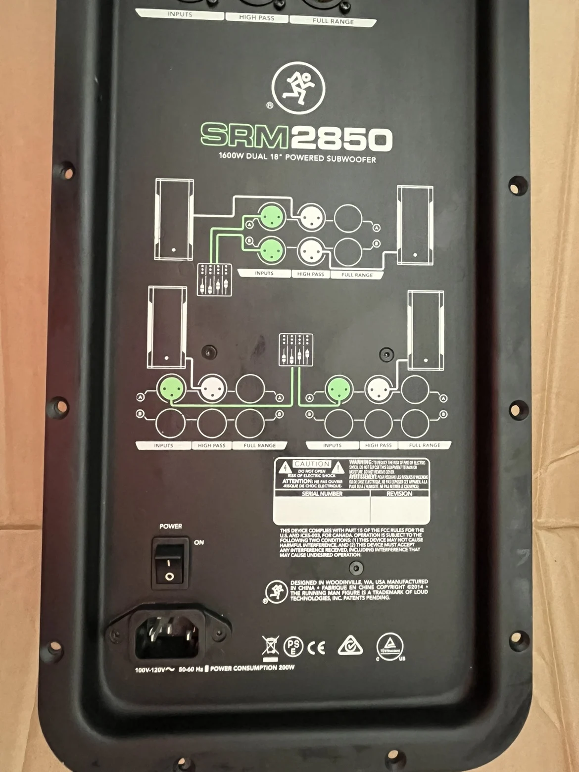 لوحة مضخم صوت لمرحلة كاملة المدى 1600 وات SRM 2850 مدخل XLR