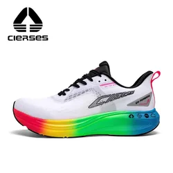 CIERSES Full Palm Marathon Racing Track and Field Training High Wear High Rebound Propulsion Fabric Running Shoes 2438-4
