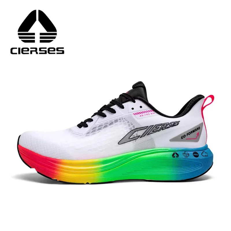 CIERSES  Full Palm Marathon Racing Track and Field Training High Wear   High Rebound Propulsion Fabric Running Shoes 2438-4