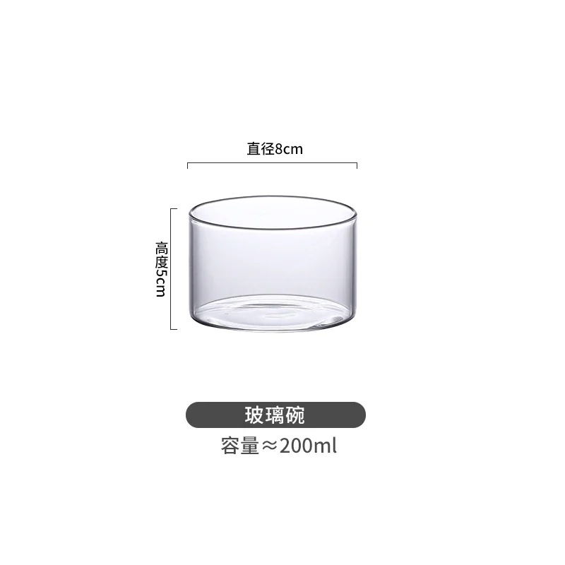 Glass Cup Dessert Bowl Transparent Cover Wooden Pallet Cake Pan Breakfast Snack Tray Fruit Plate Refreshment