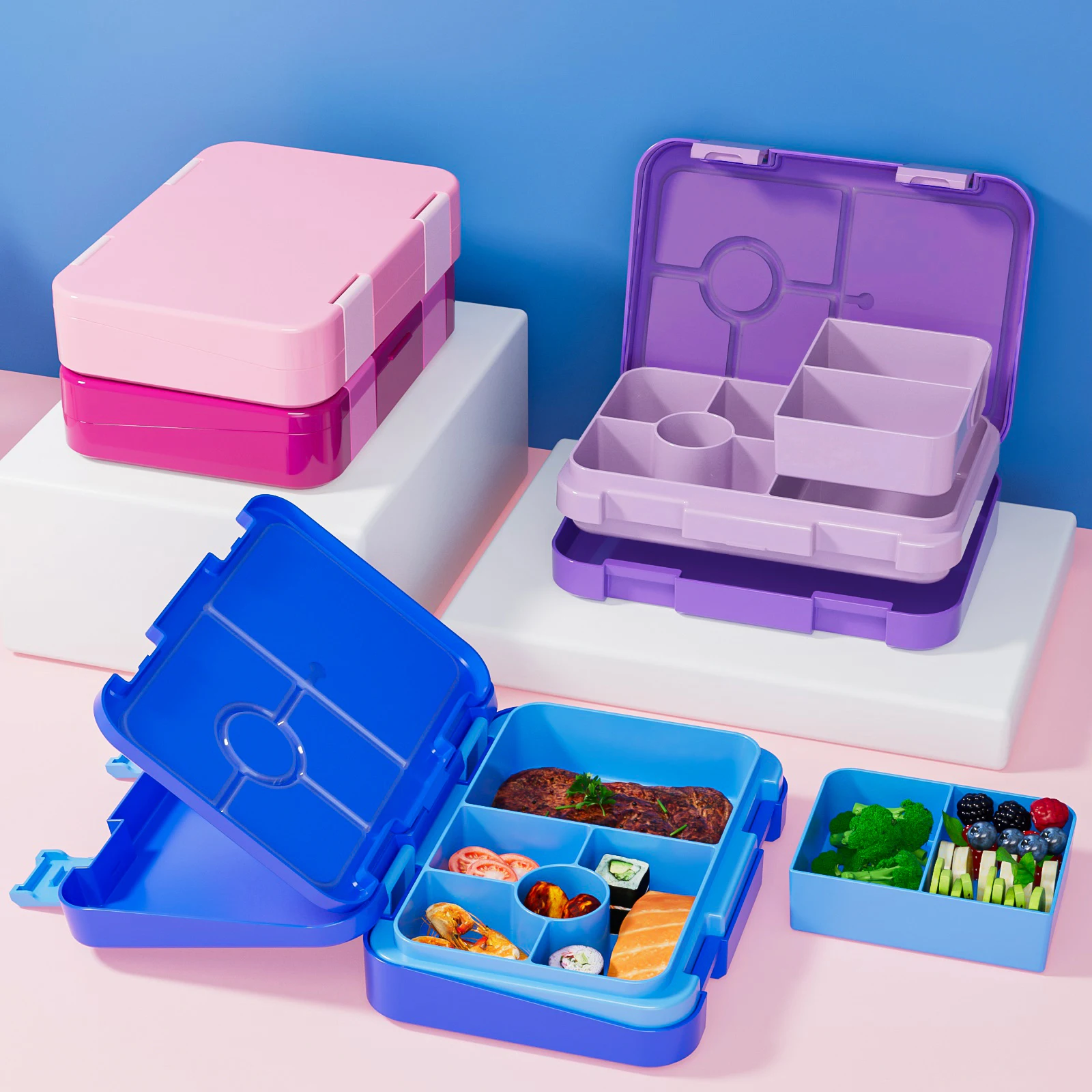 Entzückende Kinder-Lunchbox für Studenten, mikrowellengeeignet, Reise-Bento-Box, Halloween-Behälter, tragbar, auslaufsicher, Obstsalat, Bento-Box – Detail 9
