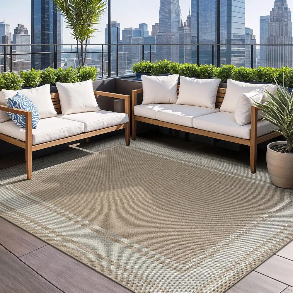 

Large Outdoor Rug 9x12 ern Bordered Area Rugs or Indoor and Outdoor Patio Deck Porch Garden Waterproo Weather Sun Resistant Wash