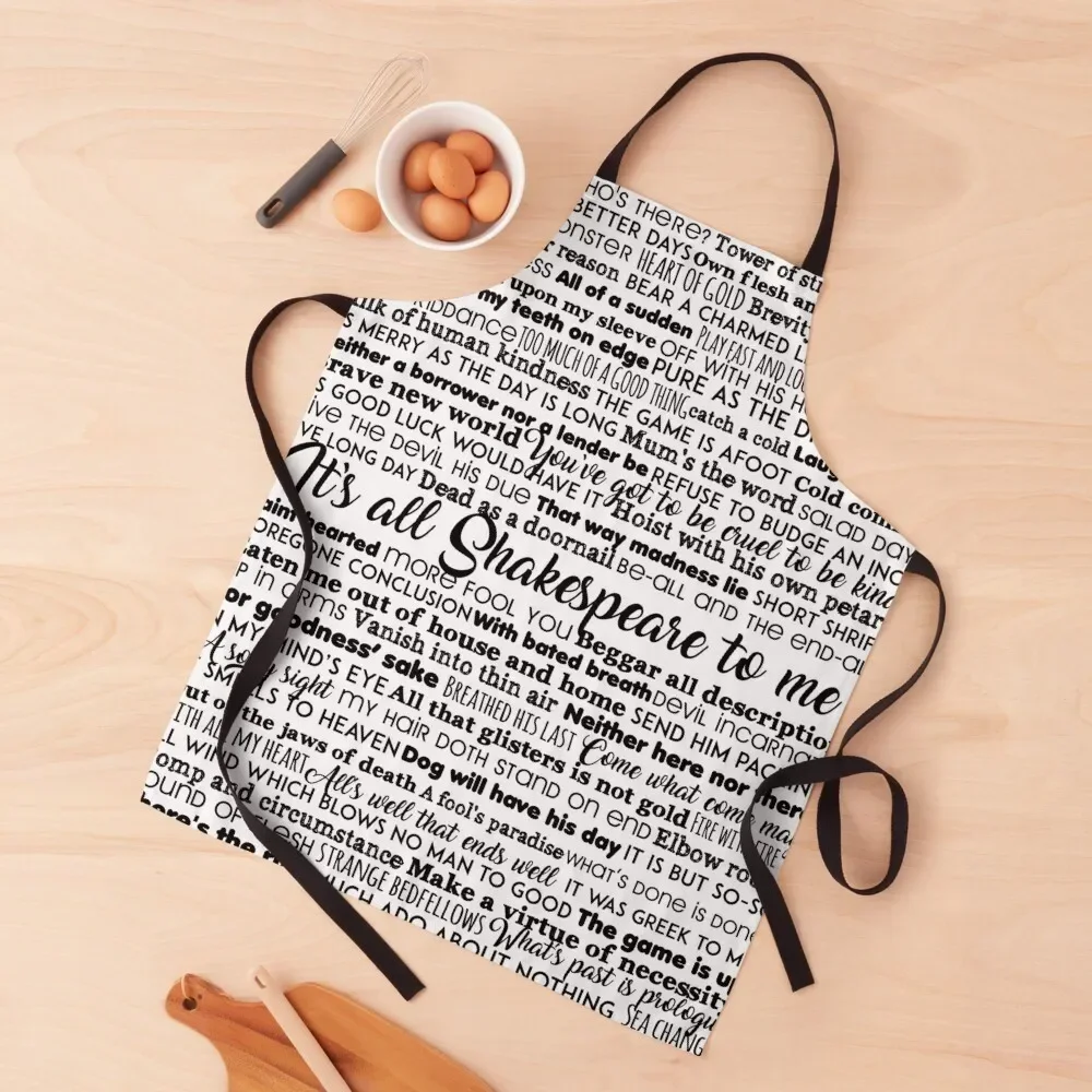 

It's all Shakespeare To Me (Dark Version) Apron home women christmas decoration Kitchen Novel Kitchen Accessories waiter Apron