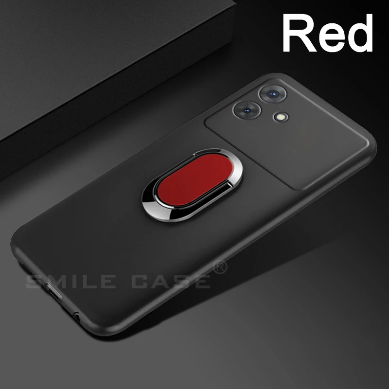 Phone Funda for Cubot Note 21 Case 6.56 Inch Blue Red Black Finger Ring Soft Silicon Coque for Cubot Note 21 Cover