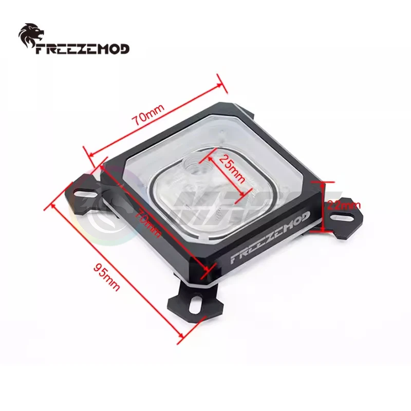 FREEZEMOD RGB CPU Waterblock for Intel 1700 1800 Liquid Cooler, Aluminum Frame Extended Light Efficiency 5V SYNC, INTEL-PK5E