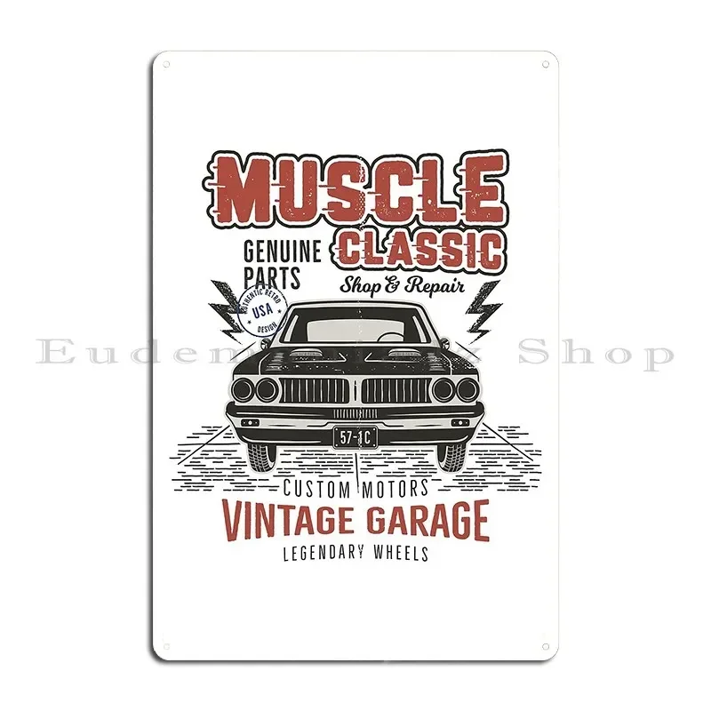 Muscle Classic Vintage Garage Sinfamous Metallschild Garage Club Garage Custom Cave Designs Blechschild Poster