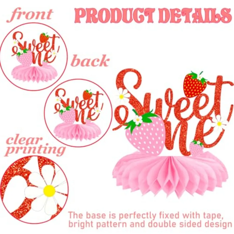 الفراولة الحلوة واحدة العسل المركزية 10 قطعة التوت الأولى صور الجدول المركزية الفراولة حفلة عيد ميلاد زينة Be #4