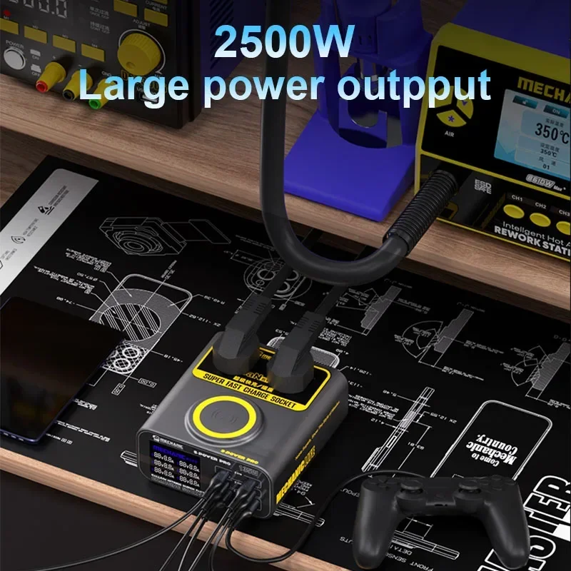 MECHANIC S-POWER PRO Gallium Nitride Super Fast Charging Socket Wireless Charging Multi-Port QC3.0 Fast Charge Protocol Charger