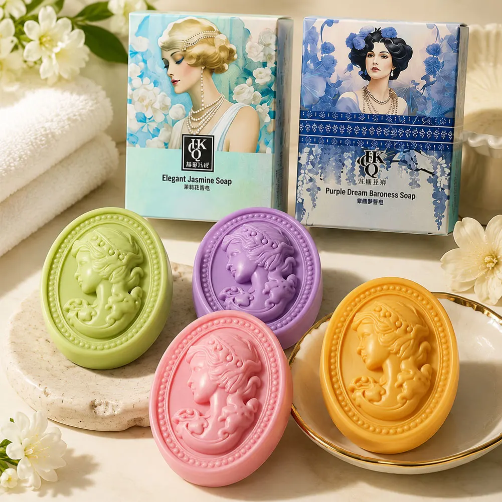 Embossed Flower Girl Soap Shower Soap,Face & Body Wash Soothing Soap,Party Favors Beautiful Handmade Gifts For Guests Decoration