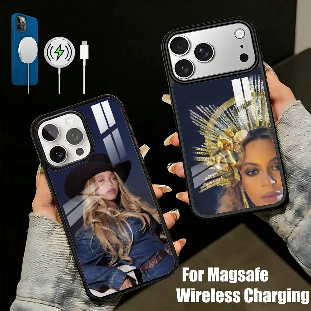 

Cowboy Carter B-BeyonceS Phone Case For iPhone17,16,15,14,13 Plus,Pro Max Magnetic For Magsafe Wireless Charging