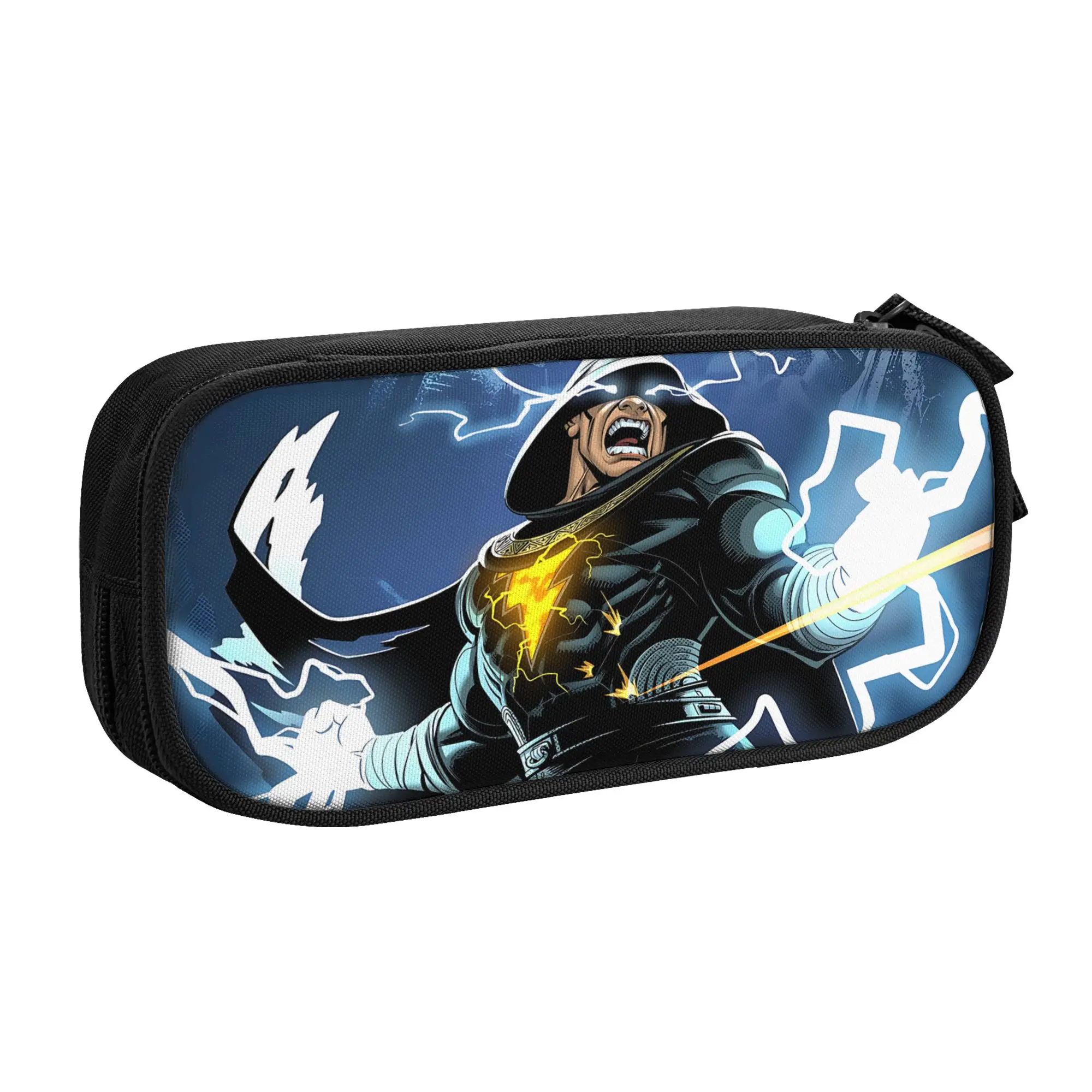 1 Piece BLACK ADAM Pencil Cases for Students Emblem Pen Box Pencil Bag Big Capacity Pencil Pouch Pen Holder