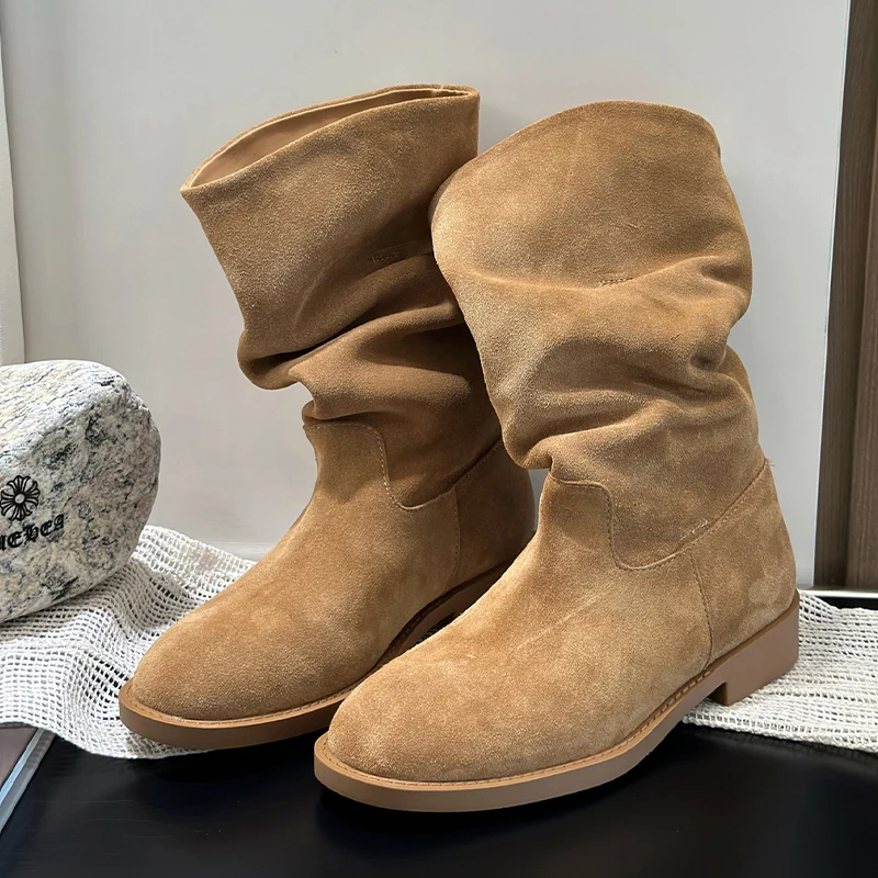 

Women Ankle Boots Suede Fashoin Dress Shoes Designer Women Chelsea Boots Winter 2025 Casual New Trend Botas Para Mujer Zapatos