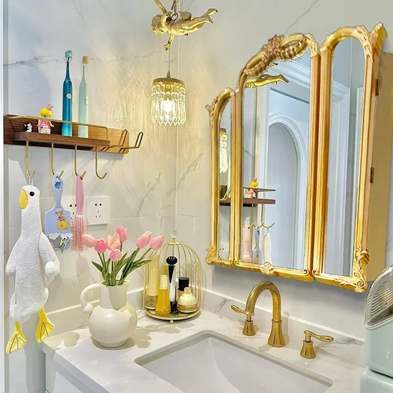

Европейские зеркала для ванной комнаты, украшение дома, зеркала для ванной, светлое роскошное зеркало для ванной комнаты, настенное зеркало для спальни, туалетный столик