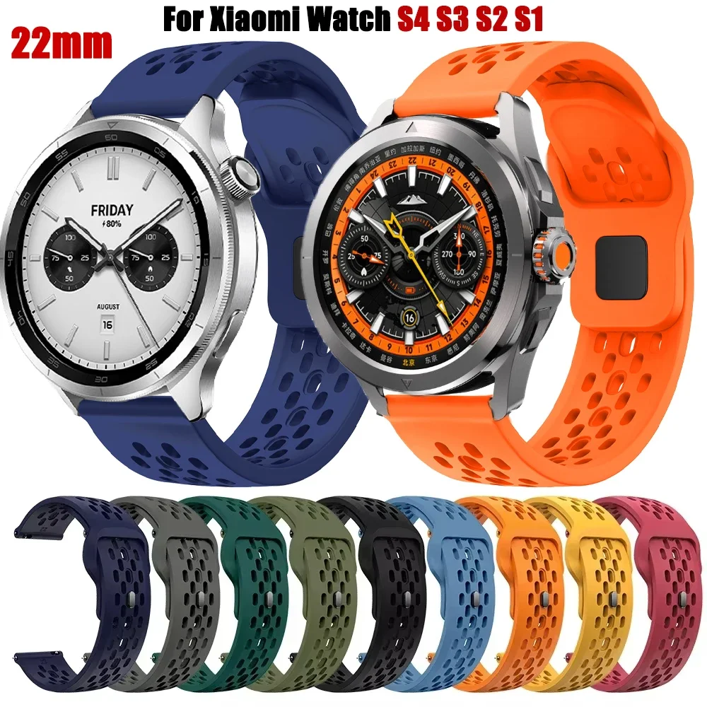 22mm Atmungsaktives Silikonarmband Für Xiaomi Uhr 2Pro/S4 S3 S2 S1 S1Pro Sport Armband Mi Uhr Farbe/Farbe 2 Armband Correa