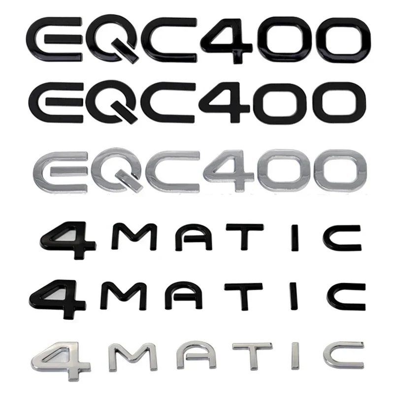 3D ABS EQC400 Letters Logo 4matic Emblem Car Trunk Badge Fit for BENZ EQA EQB EQE EQC 400 4 Matic Sticker Auto Accessories
