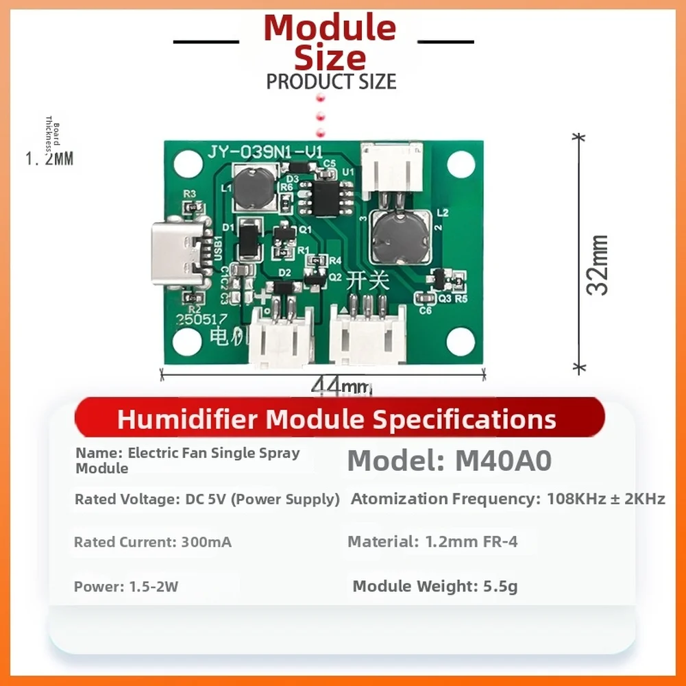 USB Powered Humidifier Module 108KHZ Atomizer Control Board For Electric Fan Home Plant Hydration Mist Maker Accessories
