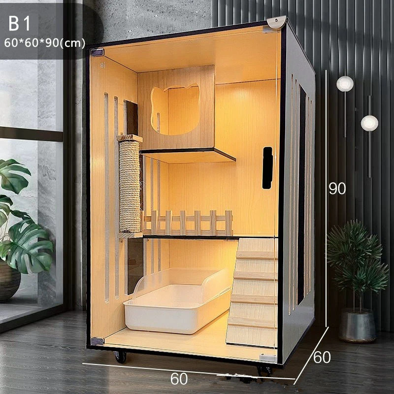 Large Cat Villa Cage House Shelter Indoor Pet Store Bed Display Cabinet Cat Furniture With Spacious Multi Level Design