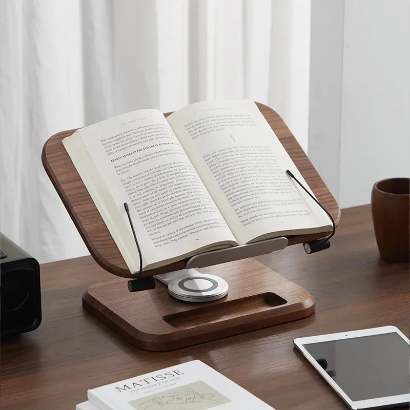 Solid Wood Multifunctional Reading Stand for Children Reading, Wooden Adult Reading Computer Stand for Readers
