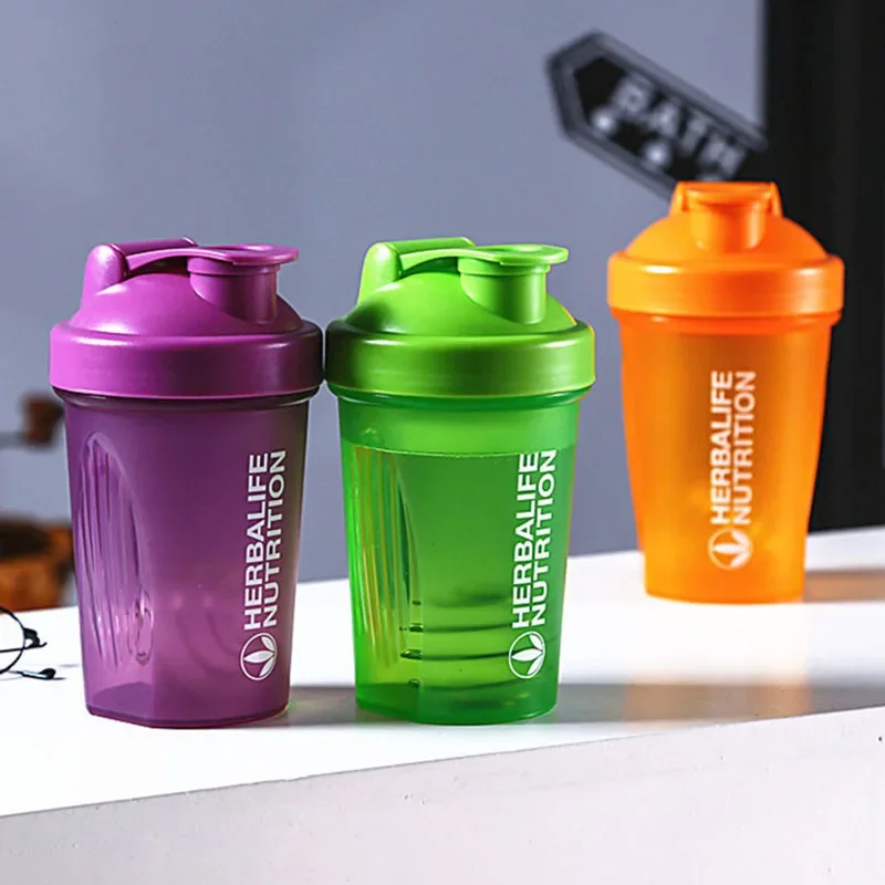 Sport Shaker Bottle 400Ml Whey Protein Powder Mixing Bottle Leak-Proof Sport Fitness Gym Shaker Outdoor Plastic Drink Bottle