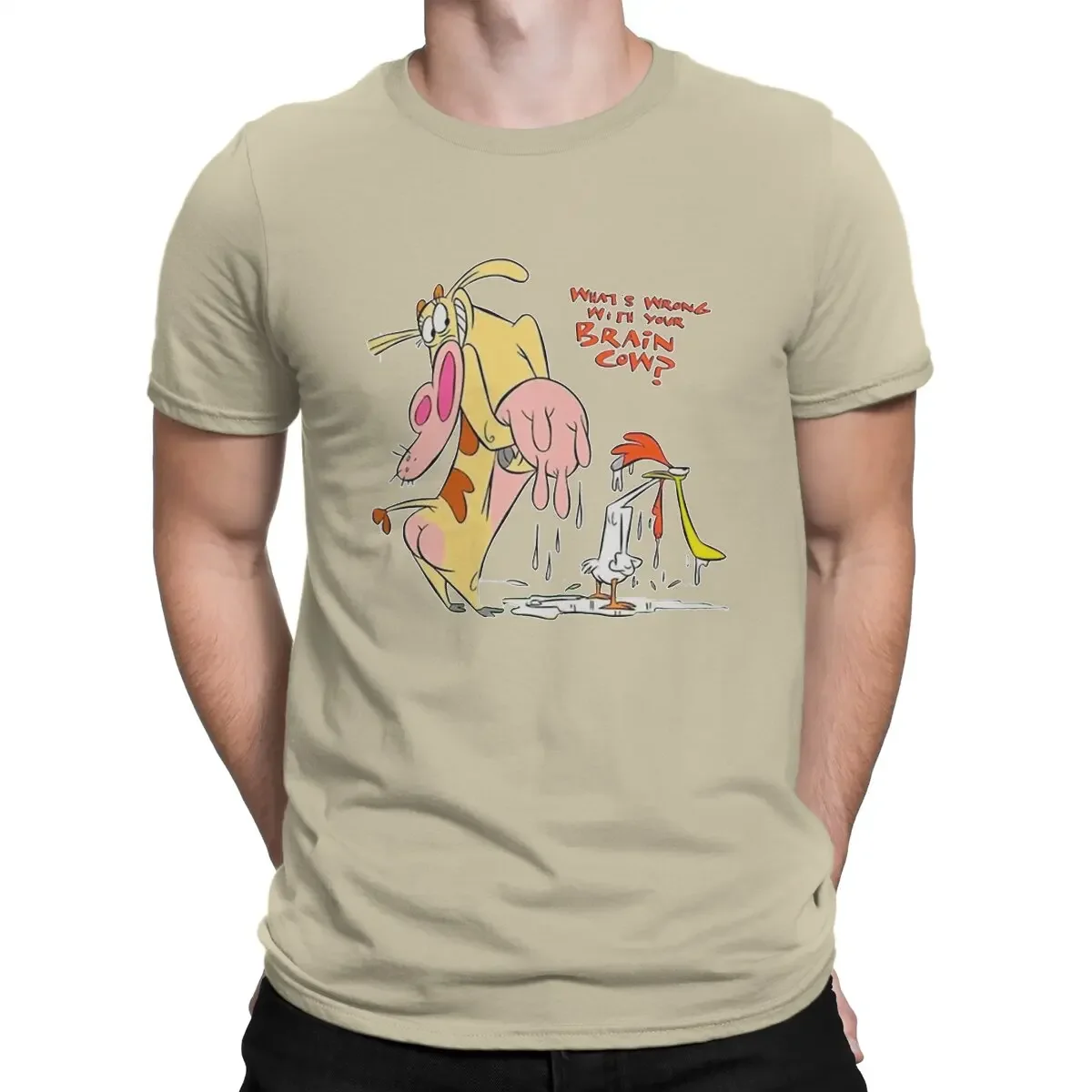 Drowned Rat Round Collar Pure Cotton Shirt Personalize Gift Cow and Chicken Animation Comedy Fantasy Newest TShirt for Men2024