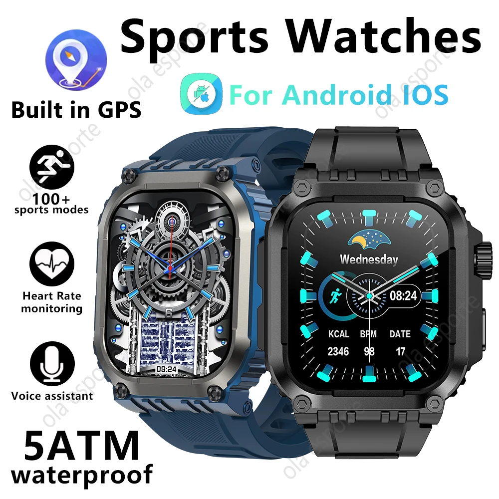 

Для Android IOS Смарт-часы Встроенный GPS-трекер AMOLED HD Экран Bluetooth Вызов Смарт-часы Мужчины Женщины Водонепроницаемые спортивные часы