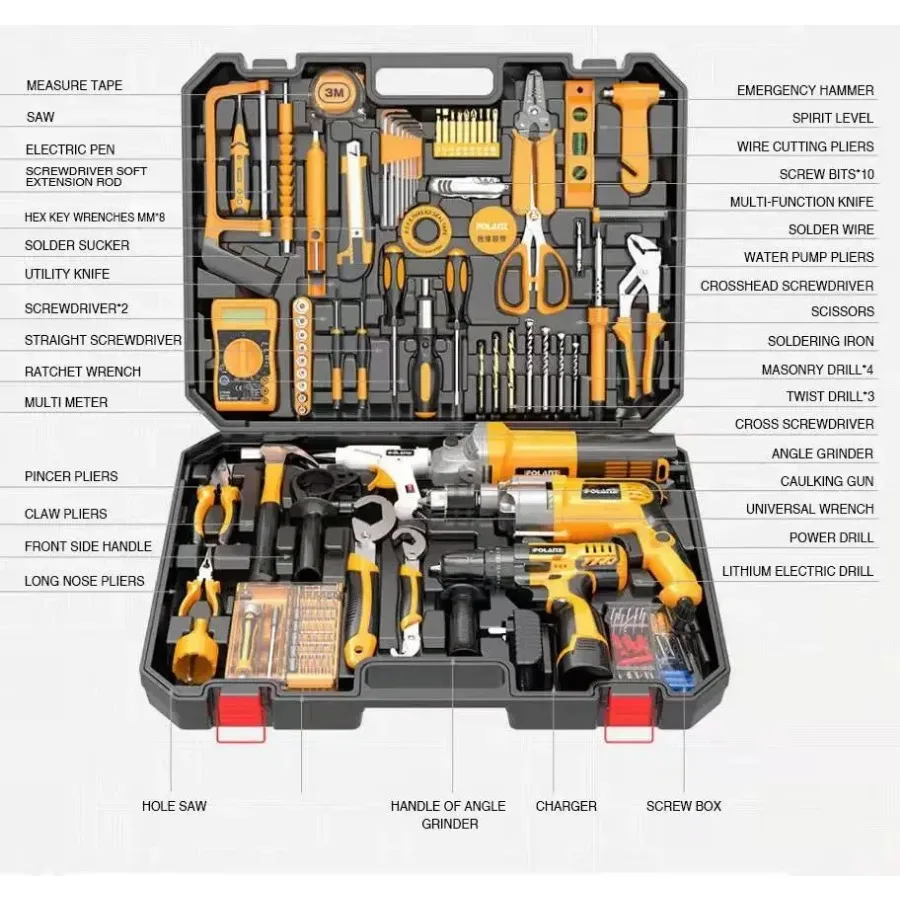 Electrician Dedicated Waterproof Plastic Multi-function Home Hardware Tool Kit