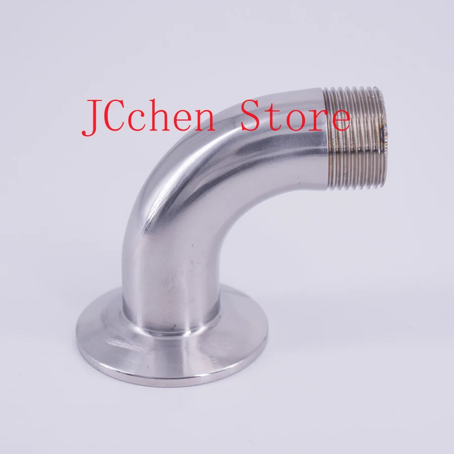 

1.5" Tri Clamp x 1-1/4" BSPT Male 90 Degree Elbow SUS 304 Stainless Steel Sanitary Pipe Fitting Home Brew Beer Wine