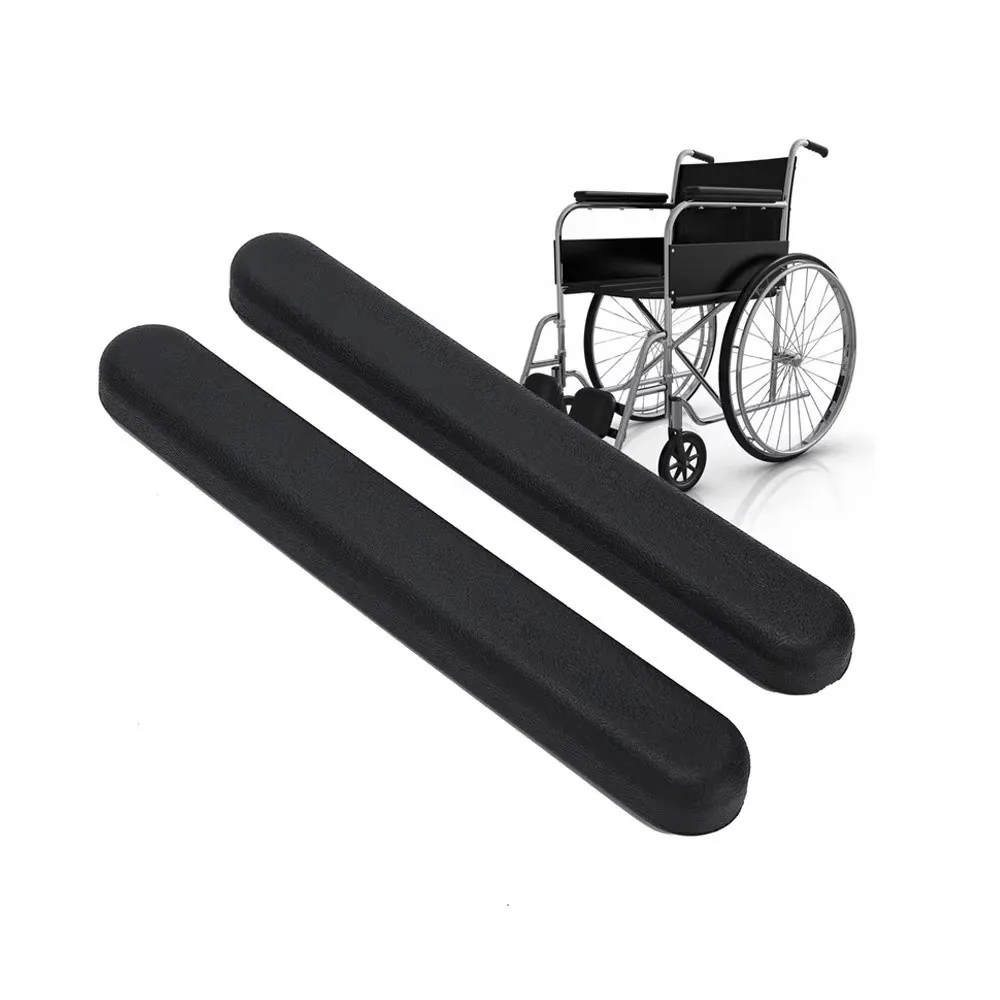 2PCS Comfortable Wheelchair Armrest Pad Leather Sponge Arm Pads Cover with Screw Soft Wheelchair Accessories Arm Rest Support