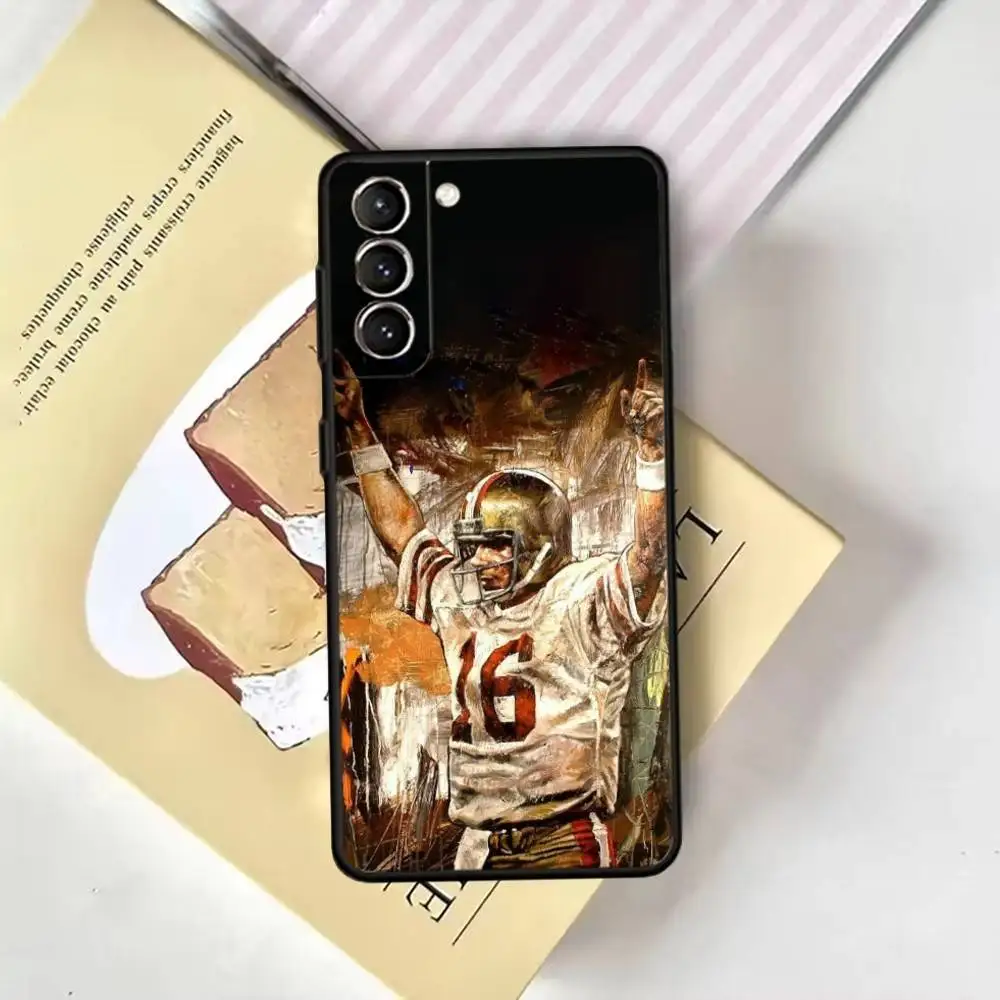 Joe Montana Capa de telefone para Samsung GalaxyA13,21s,22,31,32,52,53,71,72,73, capa preta macia