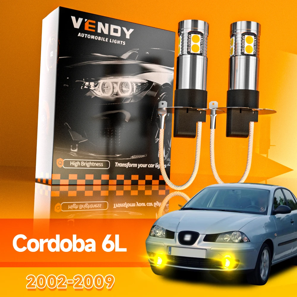 2 uds para Seat Cordoba 6L 2002-2009 luz antiniebla LED 2003 2004 2005 2006 2007 2008 accesorios Canbus