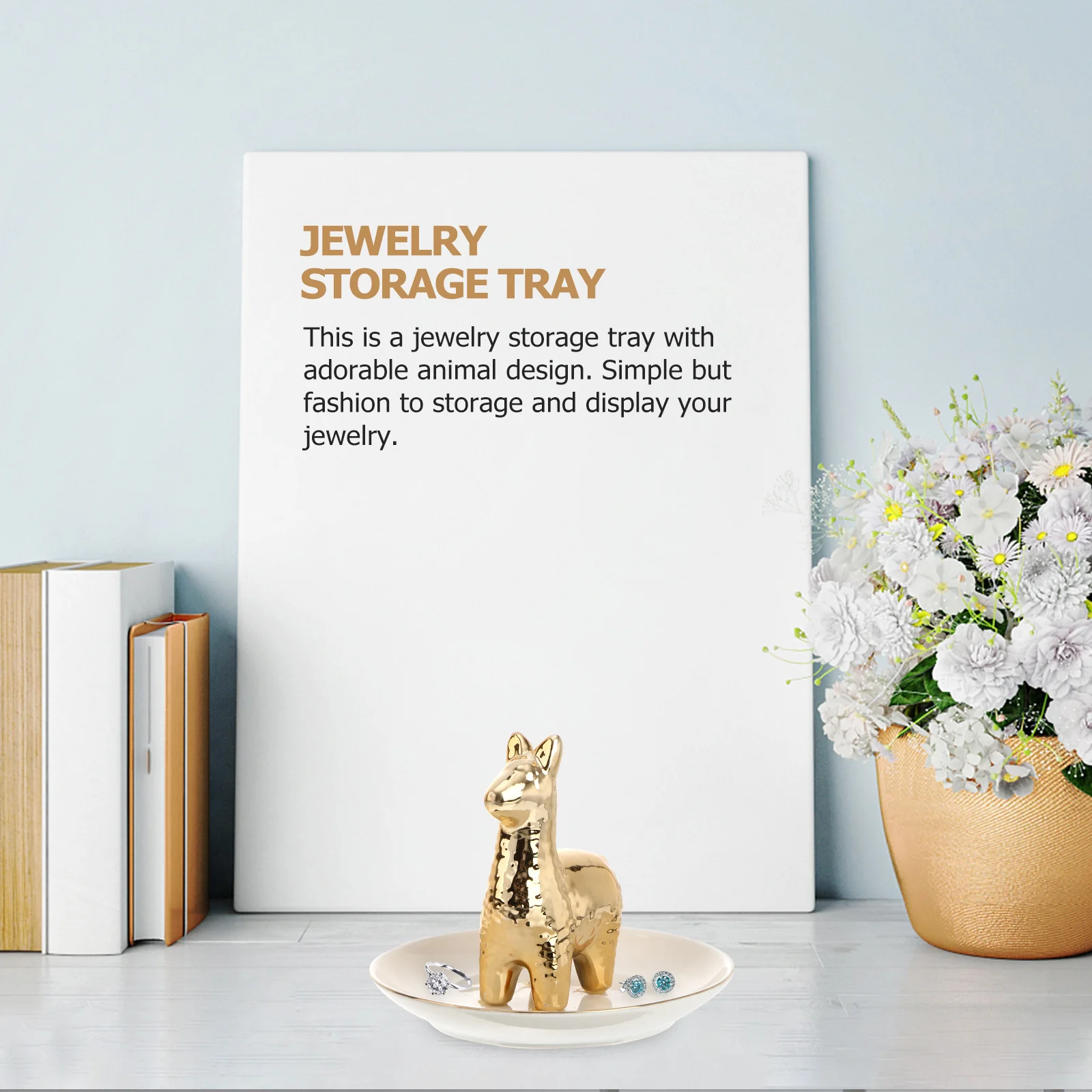 

1Pcs Tray Ceramic Storage Holder Fashion Decorative Organizer for Rings Earrings Necklaces Bracelets Desk Display