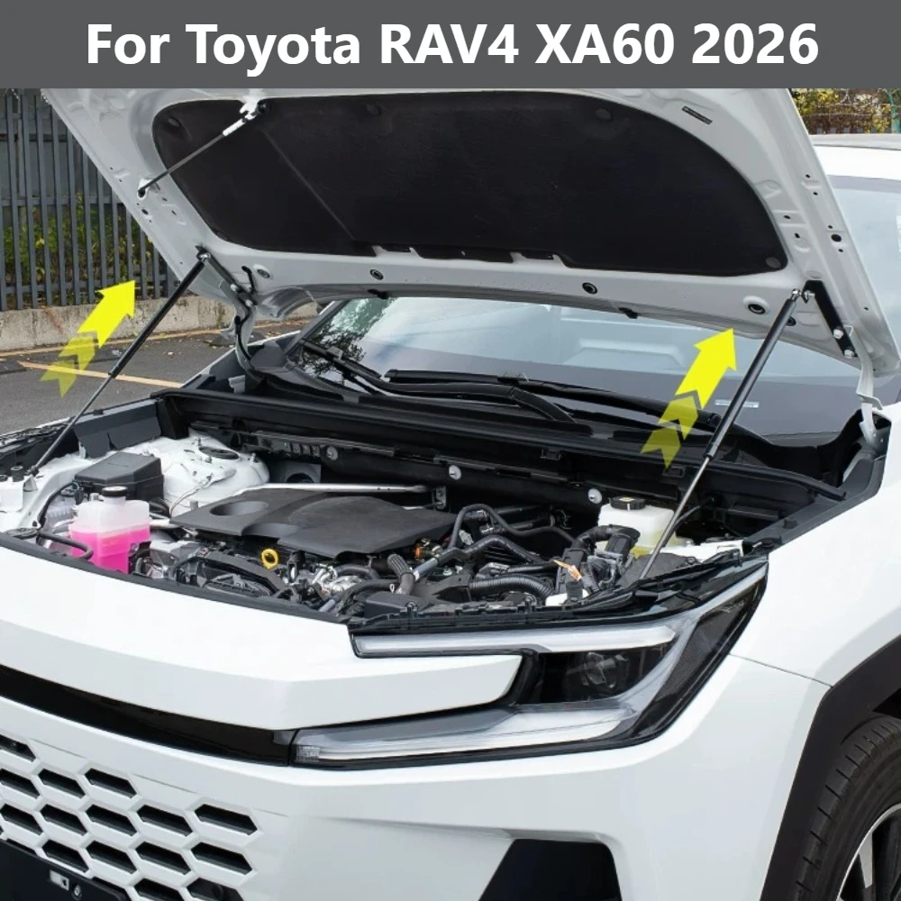 Para Toyota RAV4 XA60 2026: Soportes de elevación de capó automáticos, amortiguadores de gas para capó, amortiguadores sin perforación, varillas de soporte para cubierta de motor