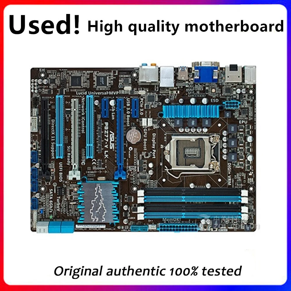 

For ASUS P8Z77-V LK Computer Motherboard LGA 1155 DDR3 For Intel Z77 P8Z77 Desktop Mainboard SATA II PCI-E X16 Used