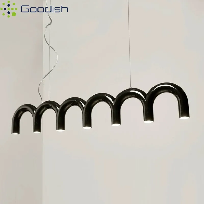 Modern Minimalist Colorful Multi U-shaped Iron LED Pendant Lights Art Creative Lamps for Living Room Home Decoration Chandeliers