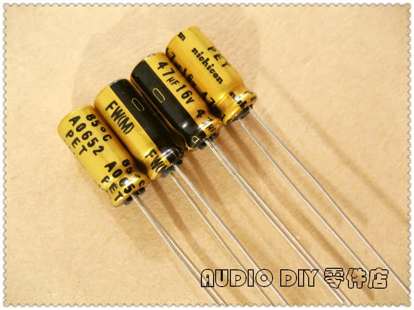 

50pcs Nichicon FW Series 47uF/16V Audio Electrolytic Capacitor 16V47uF