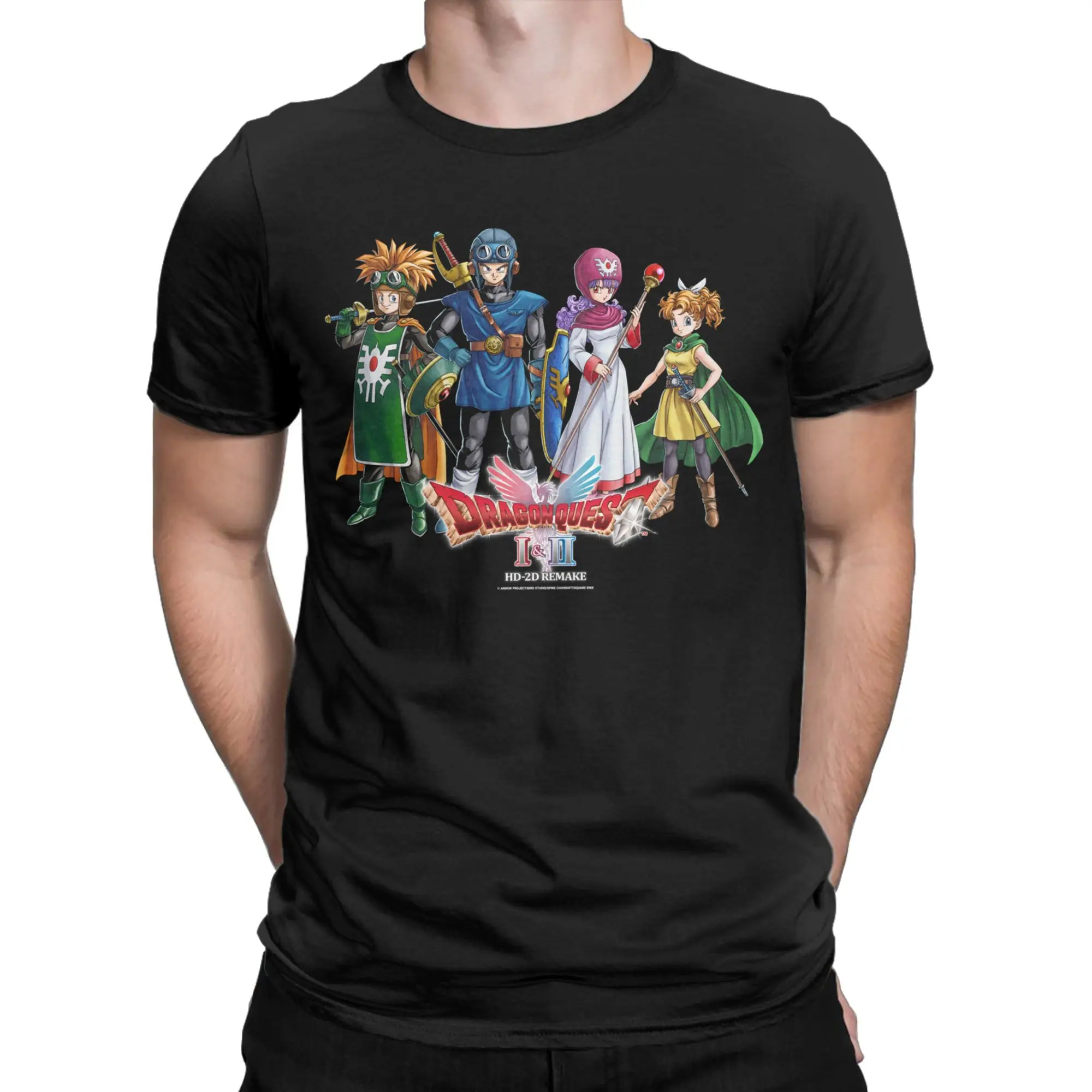 Dragon Quest I & II HD-2D Remake Heroes Art T Shirt Men's  Cotton Funny T-Shirts Crewneck  Tees Short Sleeve Clothing Plus Size