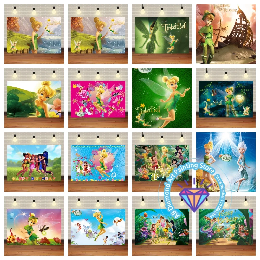 

Tinker Bell Fairies AB Diamond Painting Kit Square Round Diamond 5D DIY Mosaic Handmade Art Birthday Exquisite Gift Home Decor