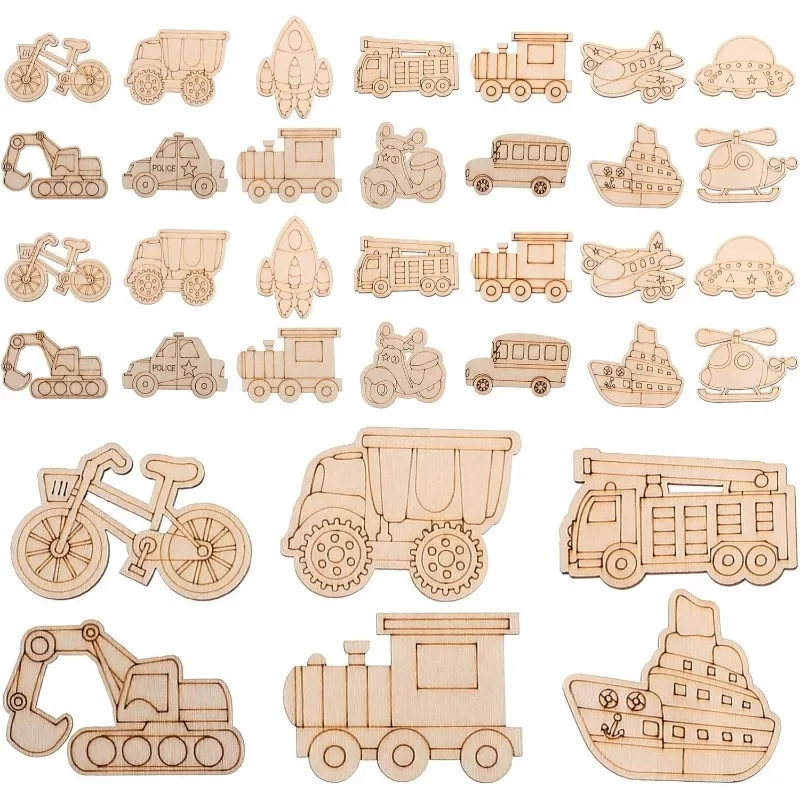 25 uds. De recortes de camión monstruo de madera sin terminar, manualidades, juego de fiesta de camión, recuerdos, vehículos, etiquetas DIY para decoración de fiesta en casa, artesanía