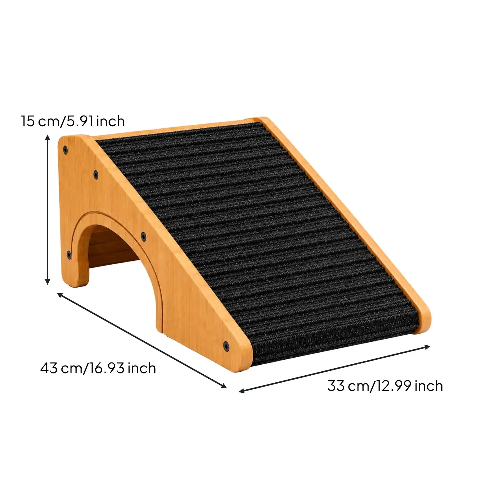 Pet Access Ramp with Arched Support Gentle Incline Wooden Pet Climbing Ramp Wide Paw-Friendly for Dogs, Home Use
