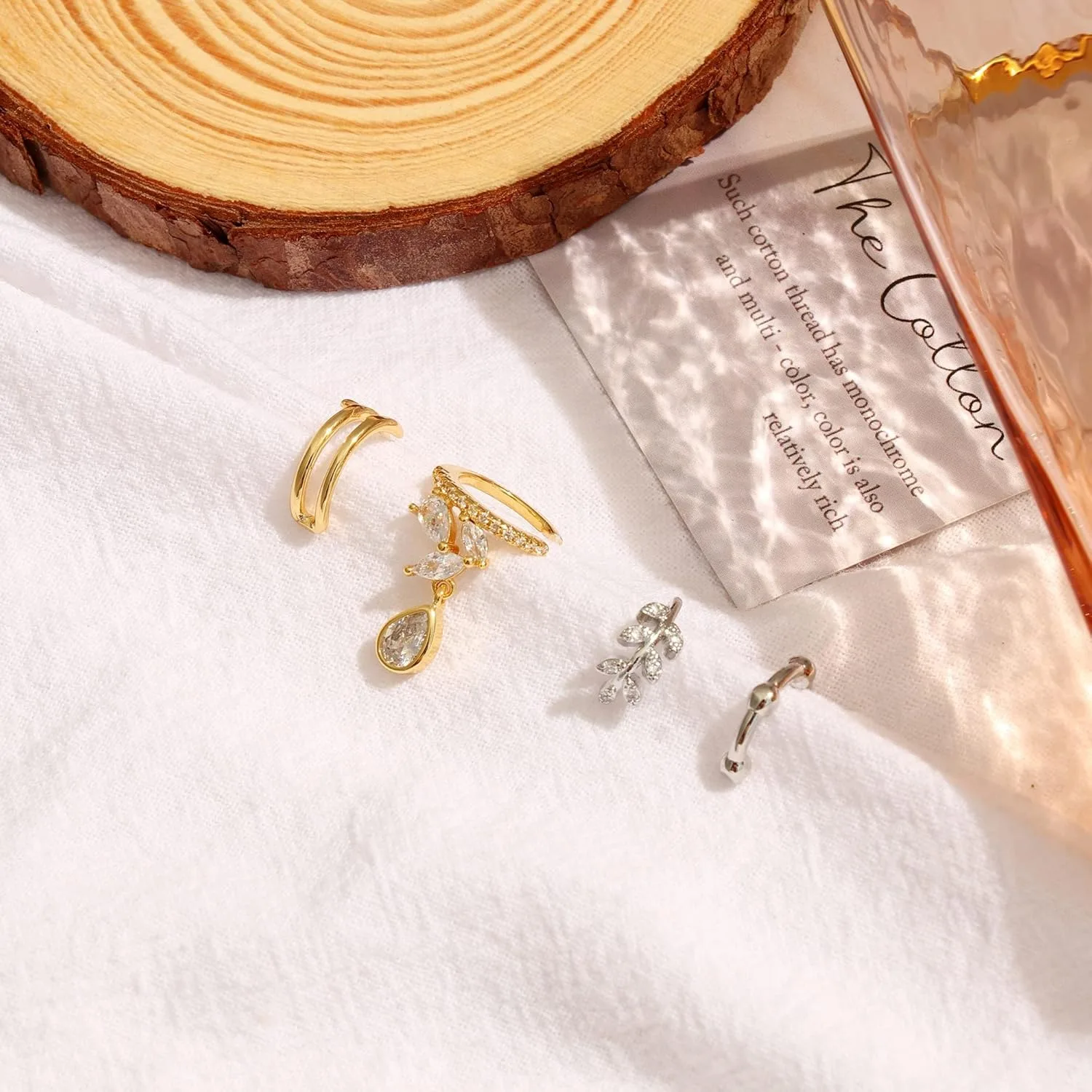 Bobisty 18Pcs Ear Cuff Earrings for Women 14K Gold Plated Non Piercing Adjustable Ear Cuff Earring Helix Wrap Ear Jewelry Gifts