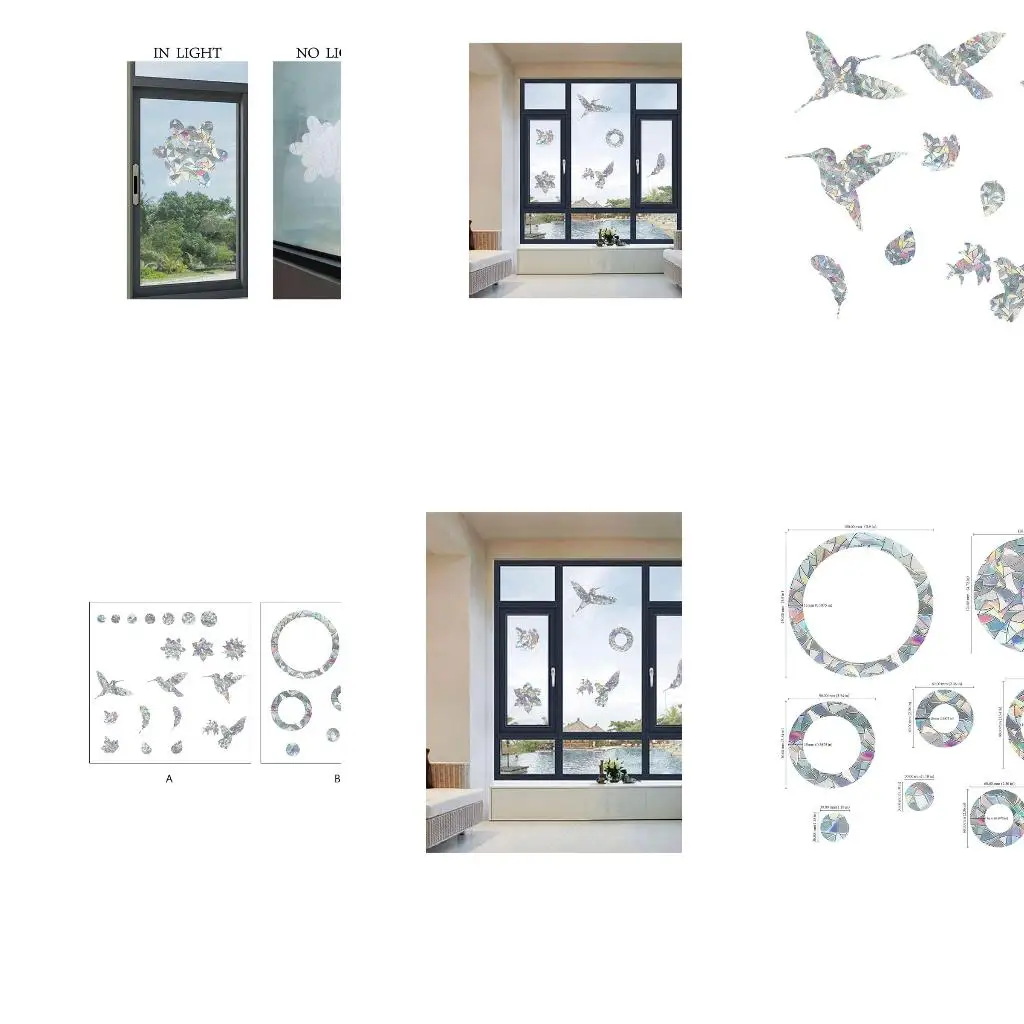 Temperature Resistance Window Stickers Bird for Protection Anti CollisionTranslu