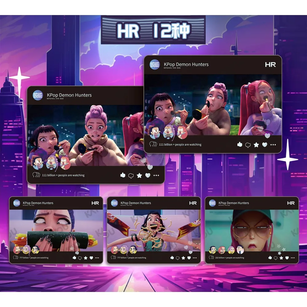 Original KAYOU KPop Demon Hunters Popular Idol Stars Animation Movie Exquisite Creative Peripheral Collection Cards Trendy Gifts