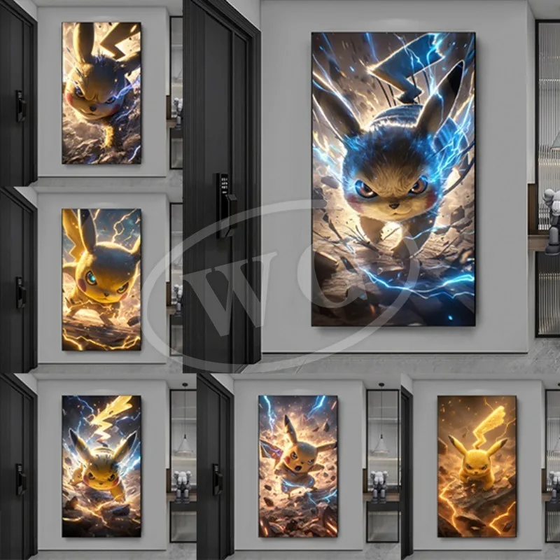 

Pok E Mon Decorative Painting Esports Room Background Wall Painting Living Room Bedroom Childrens Room Cartoon Hanging Painting