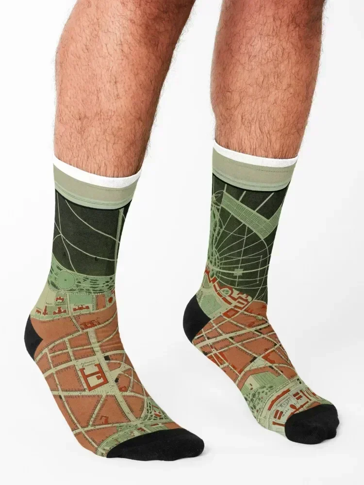 Vintage Karlsruhe Germany Map (1876) Socks custom gifts Stockings Thermal man winter Girl'S Socks Men's